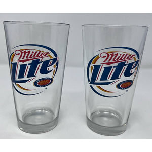 Miller Lite True Pilsner Beer Glass‎ Vintage Beer Pint Glass 6" Tall